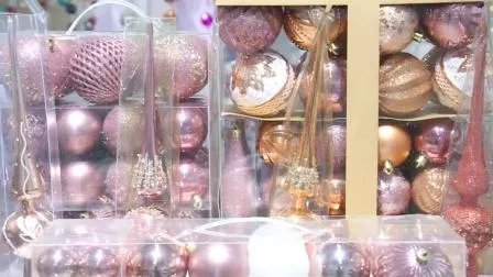 Boule en plastique de décoration de noël en gros de 6cm pour la décoration suspendue d'arbre de noël