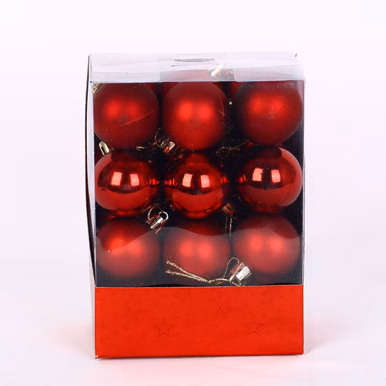 Boule de Noël en plastique de 4 cm de décoration d'ornement d'arbre de Noël en gros